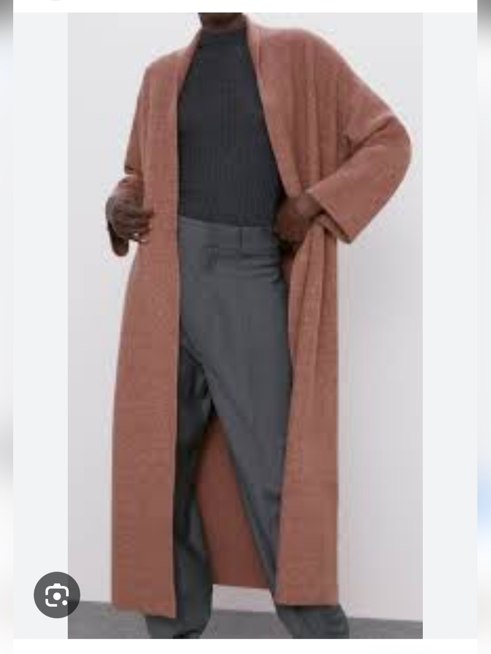 Zara Womens Long Open-Front Dusty Rose Knit Cardigan Size Medium